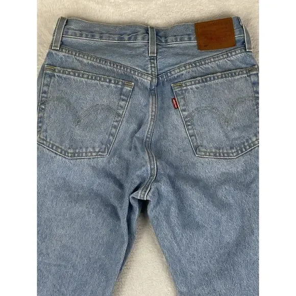 Levi's Womens 501 Jeans‎ Button Fly Distressed Light Wash Size 26x26 - Picture 11 of 15